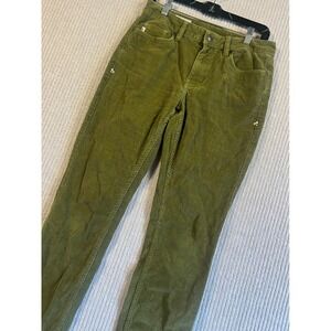 Stio Corduroy Pants Womens 6S Rivet Olive Green Organic Cotton Stretch Straight